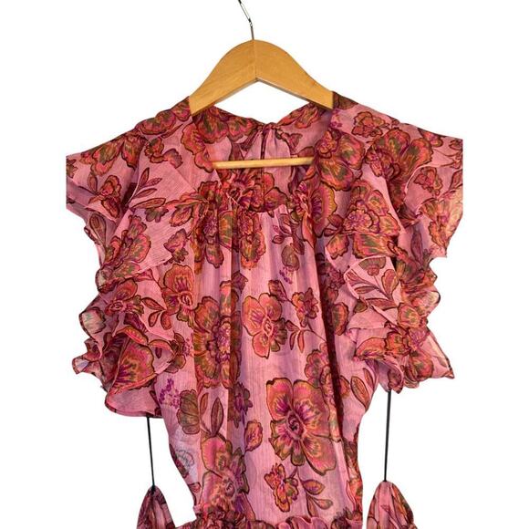 MISA Los Angeles Women's Flirty Floral Cutout Shahdi Mini Dress Size XL Pink NWT - Picture 4 of 10